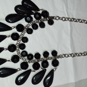 Elegant Black Beaded Necklace